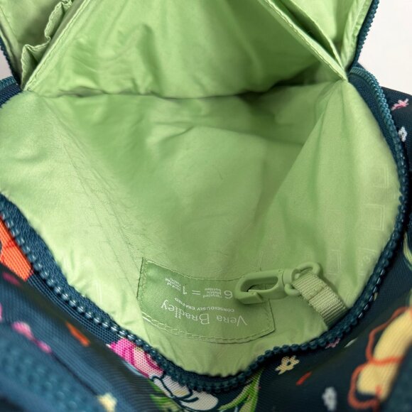 VERA BRADLEY Floral Women\'s Recycled Grand Backpack Hope Blooms Teal Book Bag